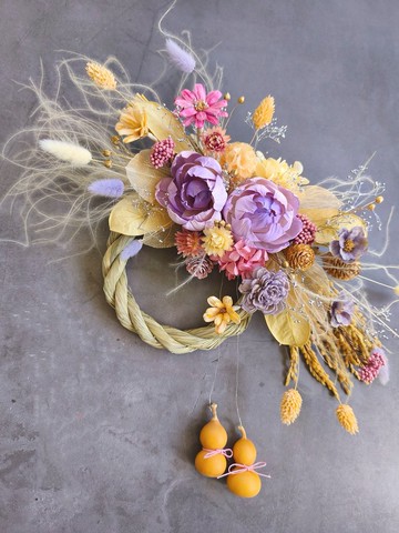 新春祈福注連繩掛飾索拉花擴香花牡丹花永生花注開幕誌慶新居落成