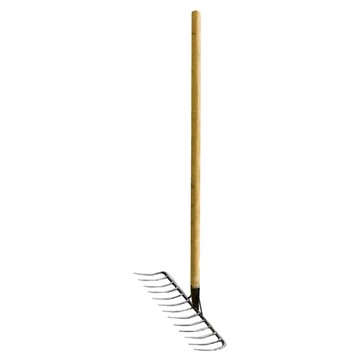 小麥購物 農用工具 螺紋鋼9齒圓尖耙 配木柄 L243  1支