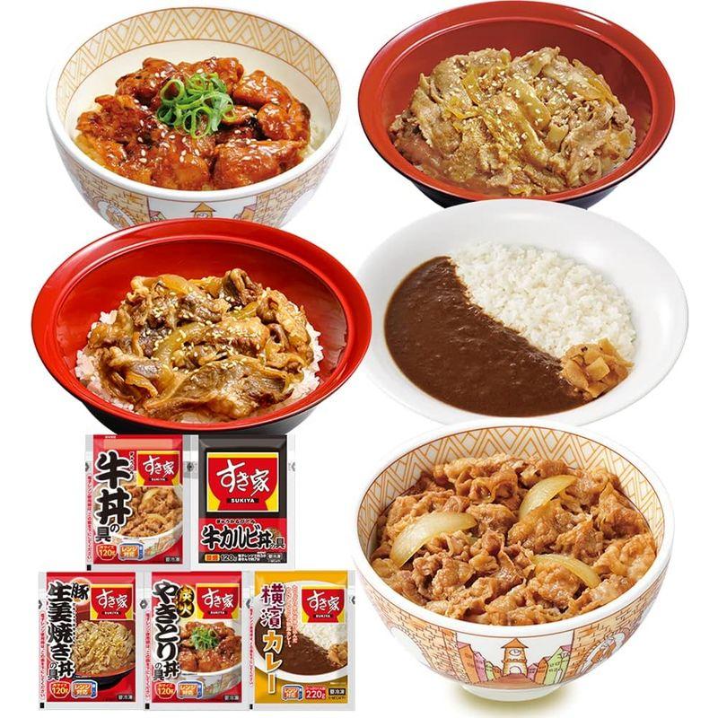 すき家 食べ比べセット5種10食牛丼×牛カルビ丼×豚生姜焼き丼×炭火やきとり丼×横濱カレー