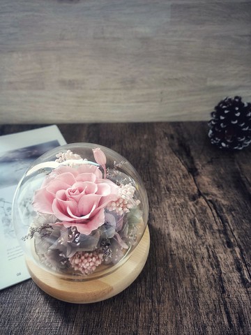 永生花鐘罩夜燈款 情人節/生日禮物/母親節/開幕送禮/畢業禮物