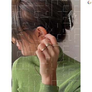 。戒指女戒指冷淡  小眾牛角面包戒指ins潮尾戒