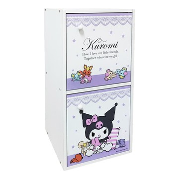 U-House 樺新 酷洛米雙層拉門櫃  30 x 30 x 60cm  娃娃派對 白色 + 紫色