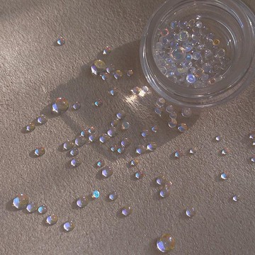 極光透明鮫珠美甲素材 幻彩半圓立體人魚珠 ins 夢幻爆款光療穿戴甲立體裝飾鑽