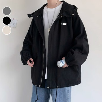 外套 防風連帽休閒外套 工裝 戶外 休閒 復古 古著 防風 連帽 舒適 加大尺碼 台灣出貨【NTJ26218】