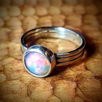 【Captain Flint手作銀飾】月彩婆娑 蛋白石純銀戒指 MIT自做自售