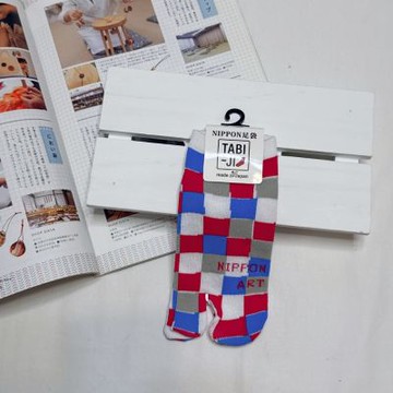 TABI-JI奈良足袋襪(分趾襪)-踝襪(23-25公分)-格子(粉/黑)