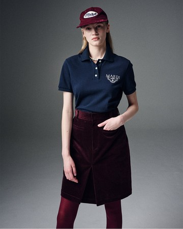 MARDI MERCREDI 經典休閒裙子 酒紅色 口袋 貼身 CORDUROY MIDI SKIRT