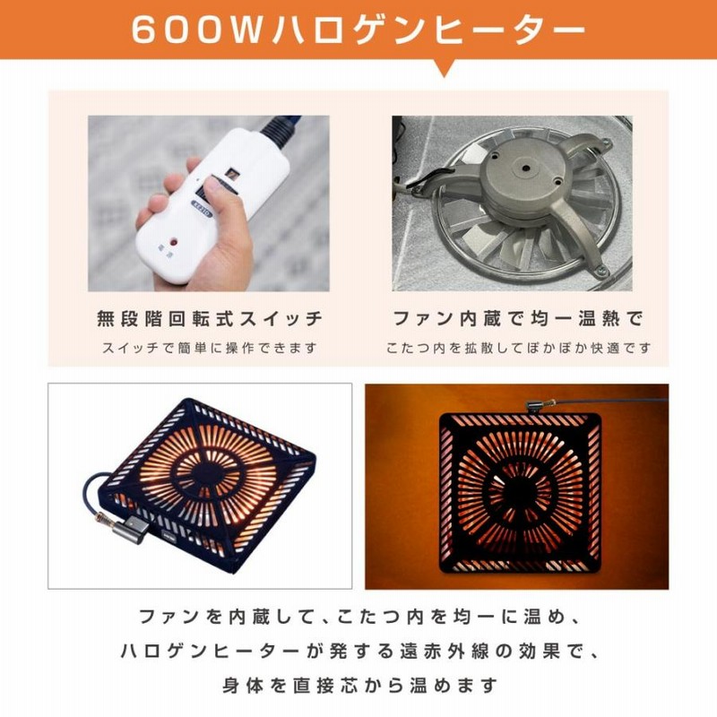 メトロ電気工業 こたつ用 取り替えヒーター MHU-601E(DKB) 交換用 薄型 コタツヒーターユニット 手元コントローラー 無段階調節 速暖  U字型 ハロゲンヒーター 600W ユアサ炬燵推奨機器 MHU601EDKB-ユアサプライムス.com