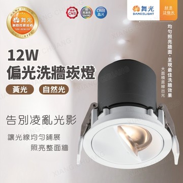 【舞光原廠授權】含稅開發票 12W 偏光洗牆崁燈 嵌燈 崁燈 洗牆燈 LED崁燈 可調角 偏光崁燈 黃光 自然光