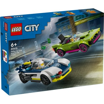 LEGO 城市系列 60415 警車和肌肉車追逐戰(玩具車 兒童積木)