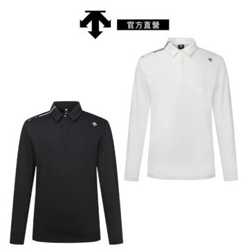 【DESCENTE】GOLF 迪桑特 男士 高爾夫POLO衫 (黑色/白色)