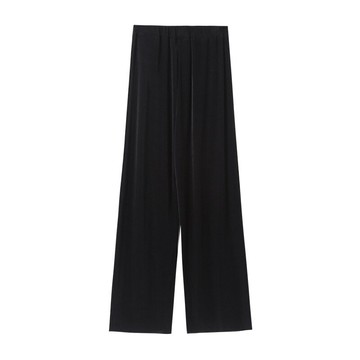 休閒長褲闊腿褲-高腰純色寬鬆簡約女褲子2色73xh13【獨家進口】【米蘭精品】