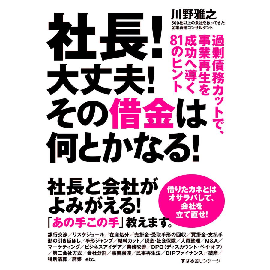 社長! 大丈夫! その借金は何とかなる! 電子書籍版   著:川野雅之