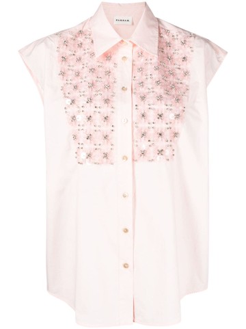 P.A.R.O.S.H. - rhinestone-embellished cotton shirt - women - Spandex/Elastane/Cotton/Polyamide/PVC - S - Pink
