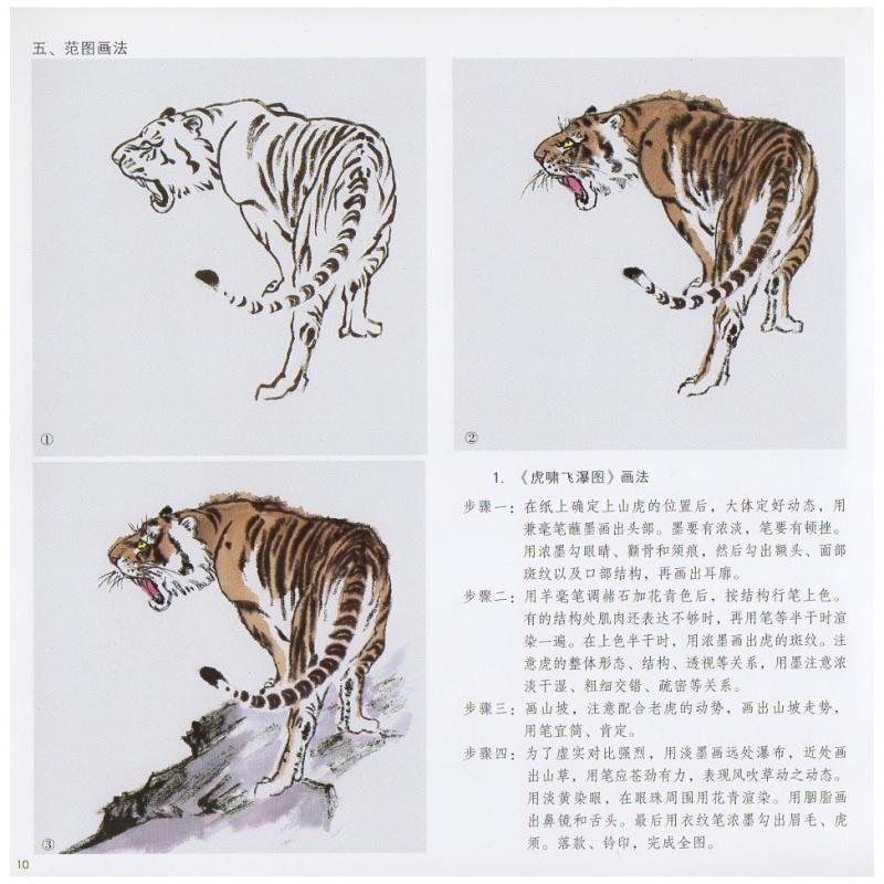 トラ　虎　中国画技法　学画宝典　中国絵画 虎　学画宝典