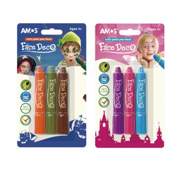 韓國AMOS 3色粉色系+3色大地色 人體彩繪棒