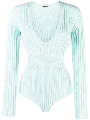 AERON - knitted long-sleeve dress - women - Polyester/Ecovero - XS - Blue