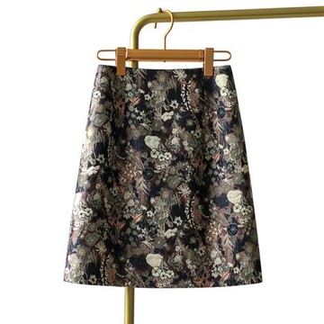 復古提花半身裙2026新款春季碎花裙子高級感半裙小個子a字裙短裙