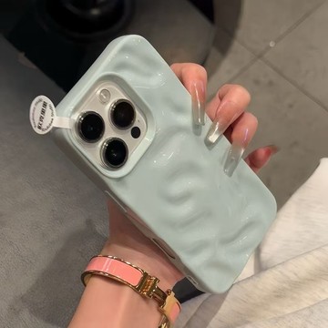 高顏值 簡約純色軟膠殼 隕石紋 防摔手機殼 用於iPhone16 15 14 13 12 11 ProMAX 小清新款