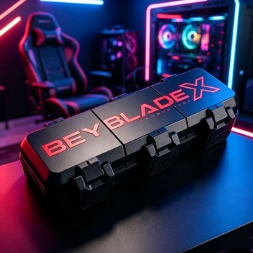 免運代購 💡  爆旋BeybladeX陀螺收納盒 戰鬥3格獨立開合霸旋陀螺比賽專用保護盒 創意陀螺玩具收納盒