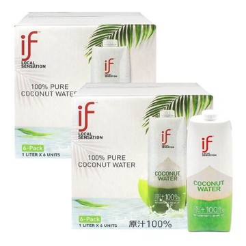 IF 純椰子水 1000mlx6入x2箱