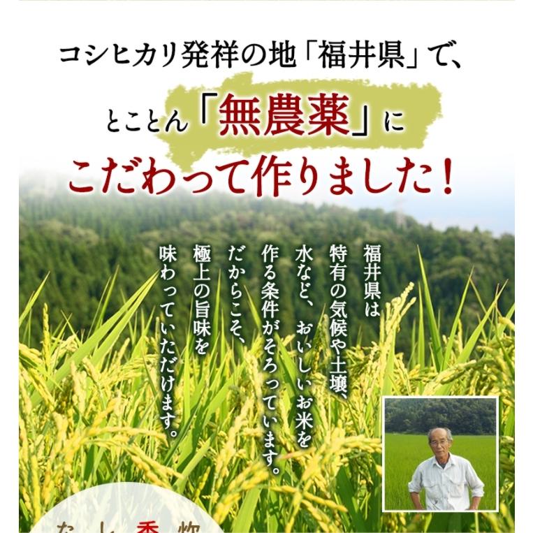 無農薬 玄米 米 3kg 無農薬 ミルキークイーン 匠 新米入荷 令和5年福井県産 送料無料 無農薬・無化学肥料栽培