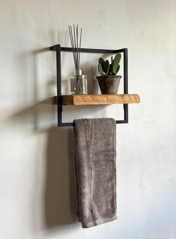 數量有限 KD-WT 壁架 毛巾架 浮動架 展示架 懸吊架 再生木 壁架 花盆架 植物架 鐵藝