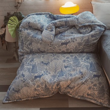 POKA POKA懶骨頭 ❙ 100s天絲-麋霧青森｜兔兔懶骨頭沙發 MIT台灣製【NO外島寄送/貨到付款，偏遠地區需加收運費】