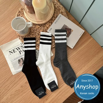 Anyshop韓國襪 男生加長條紋襪 加長 條紋 男襪 男仕 中筒襪 男生襪子 加大 男生穿搭襪17402