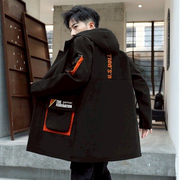 男士外套春季新款牛仔工裝潮牌上衣服春秋裝機能ins潮流休閑夾克