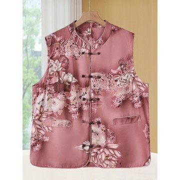 新中式國風馬甲女士春秋2025新款春季高級感馬夾媽媽坎肩唐裝外套