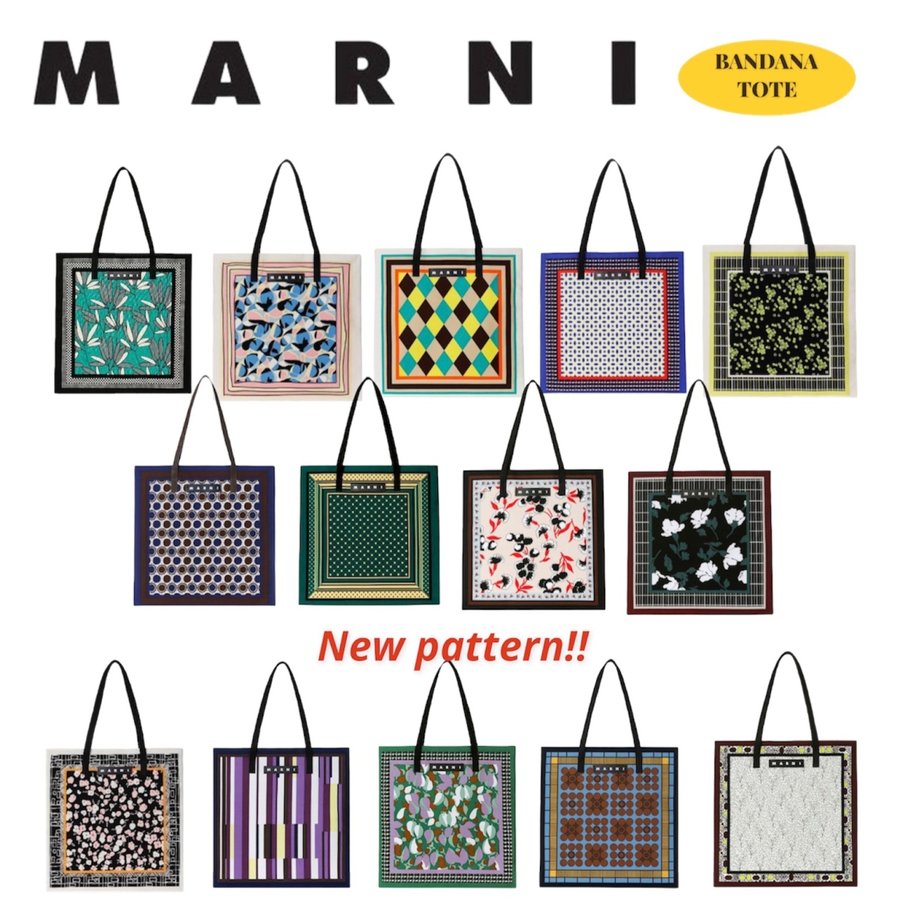 トートバッグMARNI MARKET マルニ バンダナトート マルニ トートバッグ