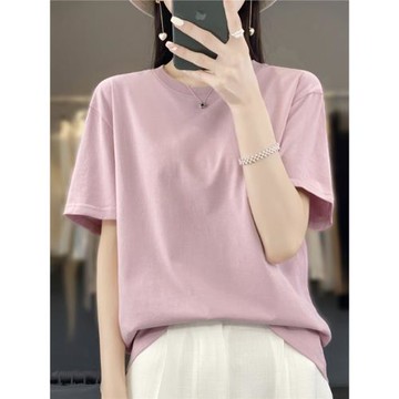 (免運)(商場同款)冰氧吧短袖t恤女2025新款冰絲法式時尚漂亮好看白上衣