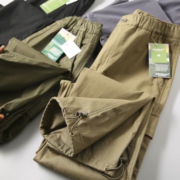 戶外伐木！歐美硬漢風棉布多口袋工裝休閑直筒收口褲直筒長褲潮