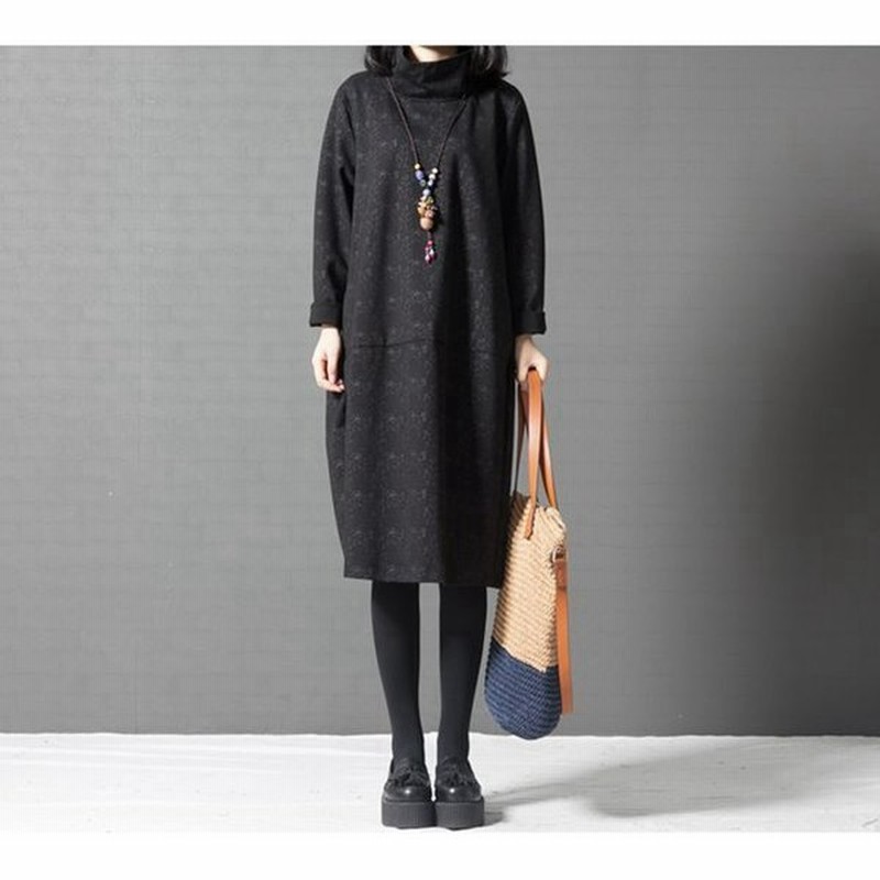 チュニック ワンピース 秋冬 ロングワンピース スウェットワンピース パーカー プルオーバー マキシ ロンtee 無地 アウター ハイネック 長袖 秋 冬 Aライン 暖か 通販 Lineポイント最大0 5 Get Lineショッピング