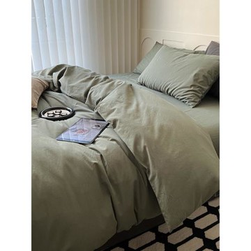 純棉水洗棉被套單件全棉150x200簡約床單人200x230被罩宿舍三件套