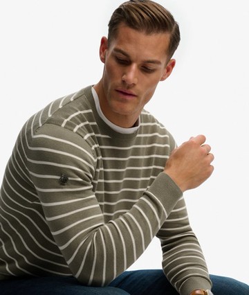 Superdry Men's The Merchant Store - Breton Jumper Khaki Size: L