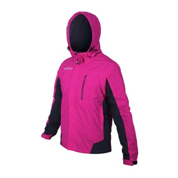 FIRESTAR 女拆帽防風外套-防潑水 保暖 上衣 連帽外套 JL168-46 桃紅灰