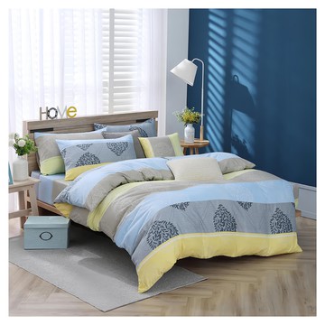 BlueCat 藍貓 舒柔棉銀離子防螨抗菌印花床包組 台灣製造  3.5尺  索思