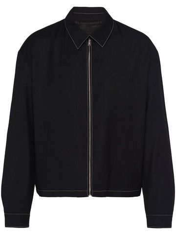 Prada - zip-up blouson jacket - men - Cotton - L - Black