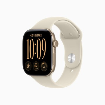 Apple Watch Series 12 46mm 淺金色鋁金屬錶殼 搭配沙色運動型錶帶(GPS)