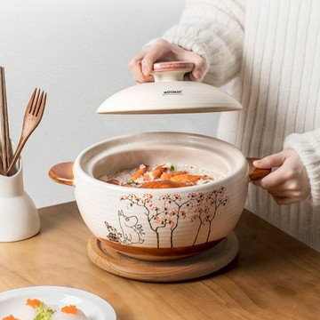 萬土燒 嚕嚕米Moomin正版授權 手繪風日式燉煮砂鍋 秋日森林 - 2000ML