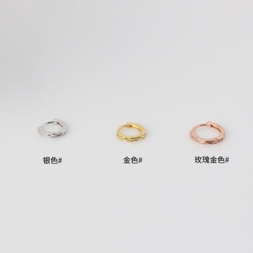 超窄車花耳骨扣通體s925純銀簡約小耳環男女士氣質時尚耳骨圈耳飾