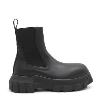 Rick Owens - Black Leather Beatle Bozo Tractor Ankle Boots
