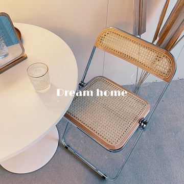 折疊藤椅   Dream home中古風藤編折疊椅餐椅民宿攝影工作室ins博主vintage椅【MJ12627】