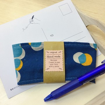 純手工 限量款 北歐風藍色環保隔熱杯套