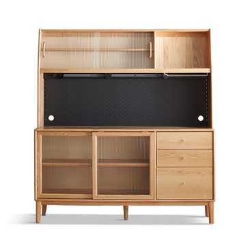 hoi!源氏木語布拉格橡木洞洞板多功能餐櫃1.5M(含電軌) Y84Q06