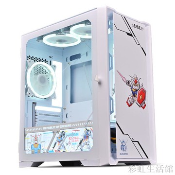 玩嘉絕塵玩家機箱 MATX臺式機側透二次元雪舞高達240水冷電腦機箱