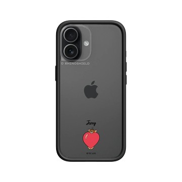 iPhone 17 Mod NX -邊框背蓋組合 (相機按鈕) 黑 - 湯姆貓與傑利鼠 Tom and Jerry - 貼紙系列 - 愛心傑利鼠