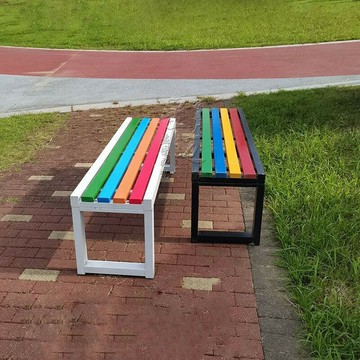 公園椅戶外長椅室外休息長凳庭院休閑排椅防腐實木塑木鐵藝靠背椅[DD051610]